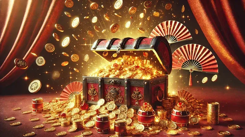 Reel slot dengan simbol wild dan fitur bonus pada RAHAYU88